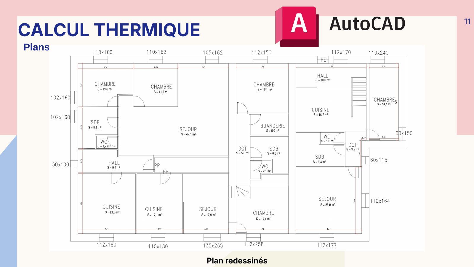 Plan redessiné sur AutoCAD