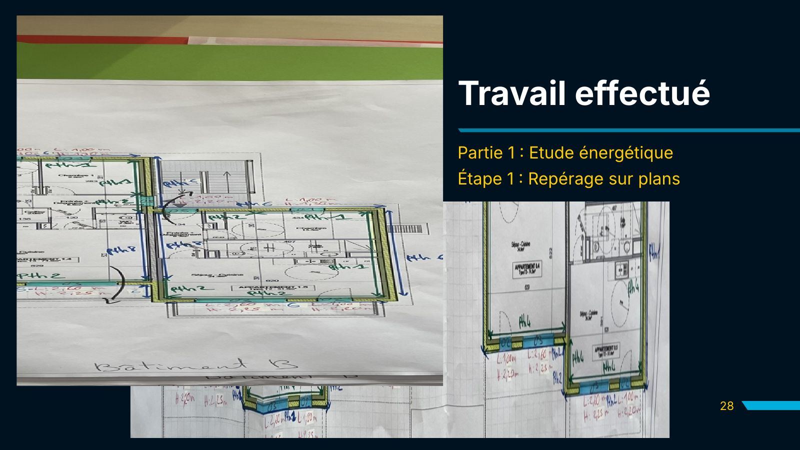 Plans annotés pour le métré