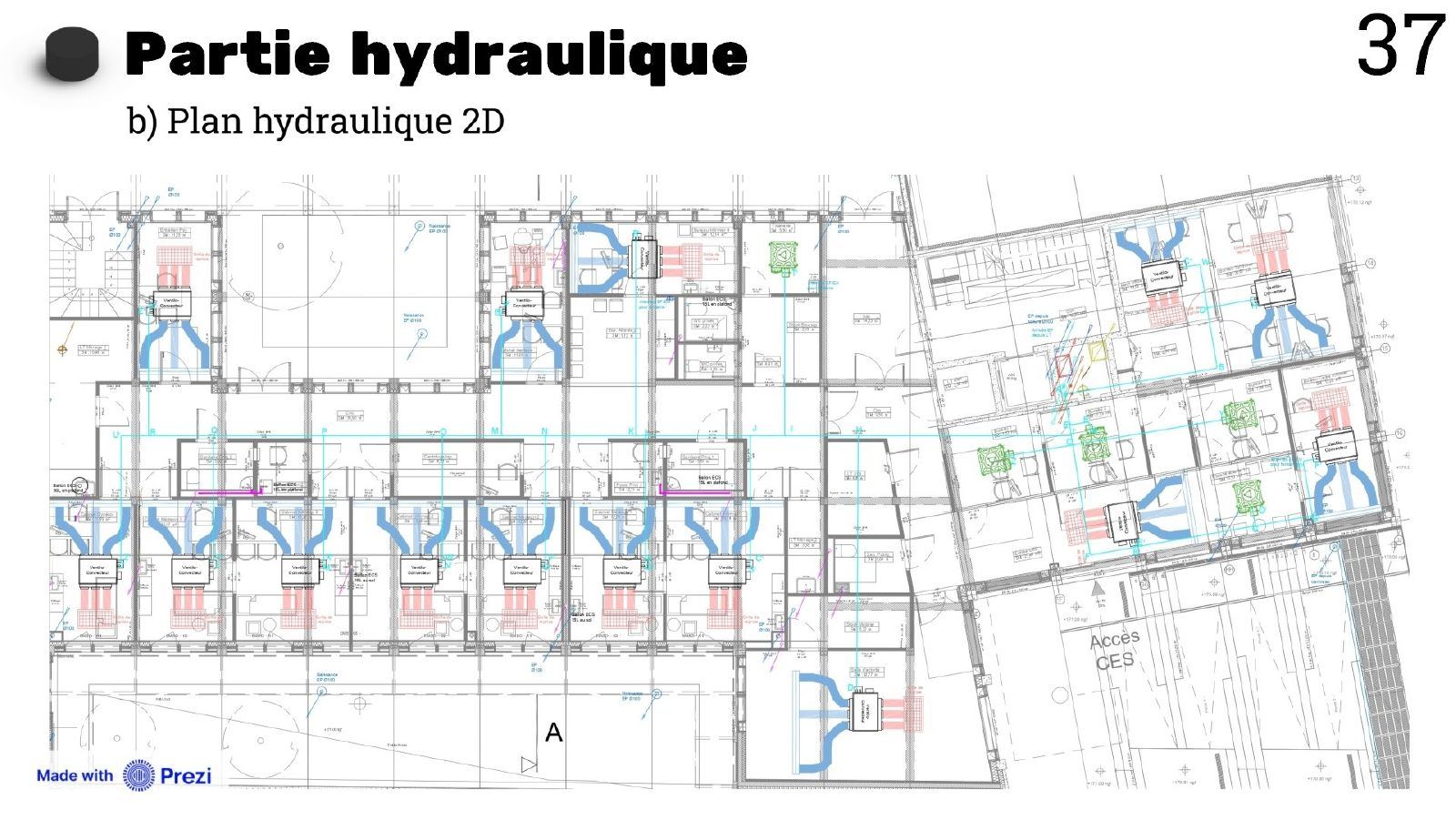 Plan 2D du réseau hydraulique